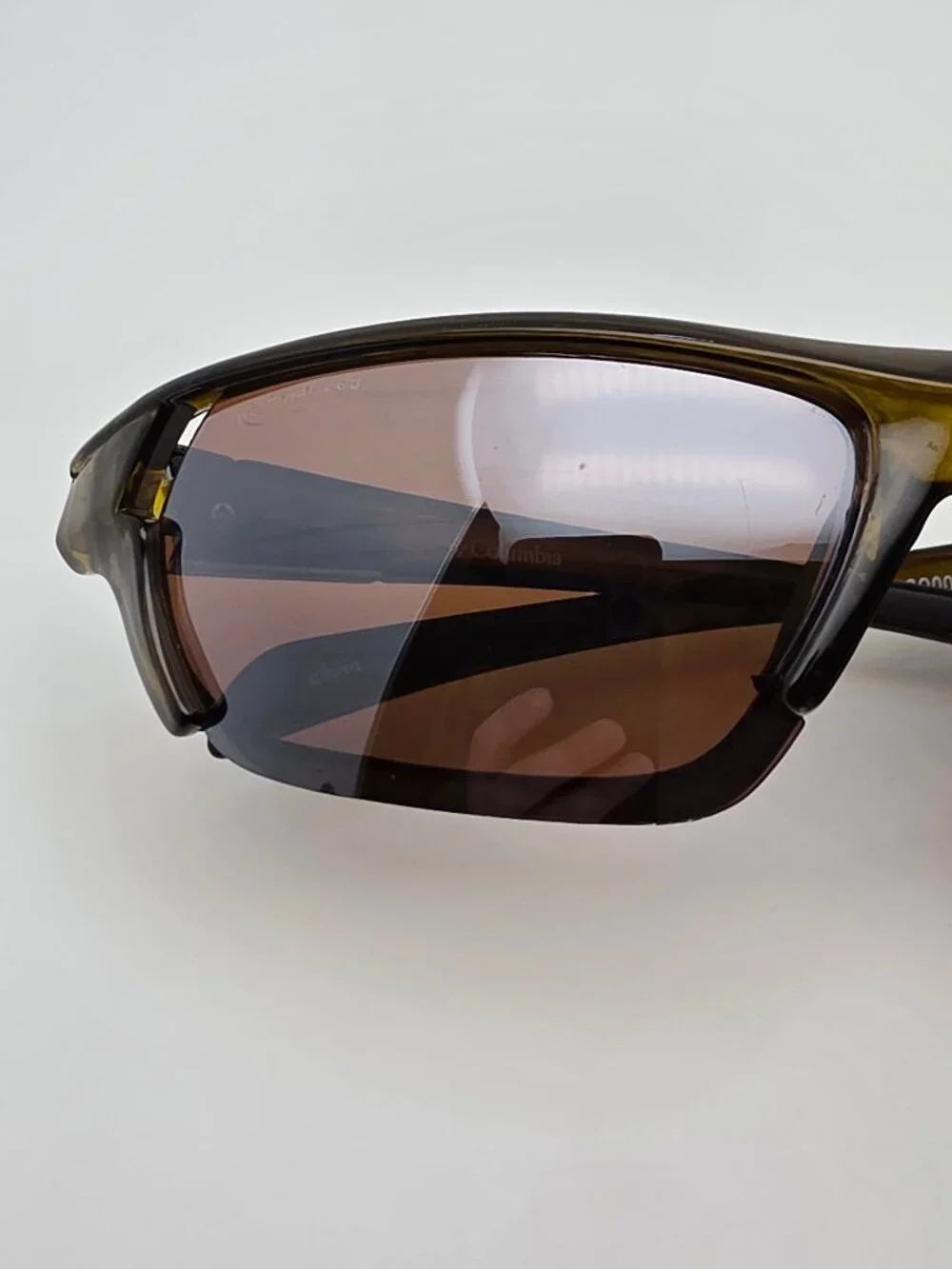 Columbia 32504 Crystal Olive Green Frame HC Polarized Silver Mirror Sunglasses